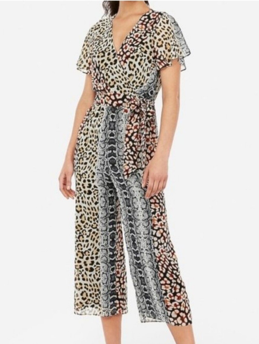 Express animal print jumpsuit, size L